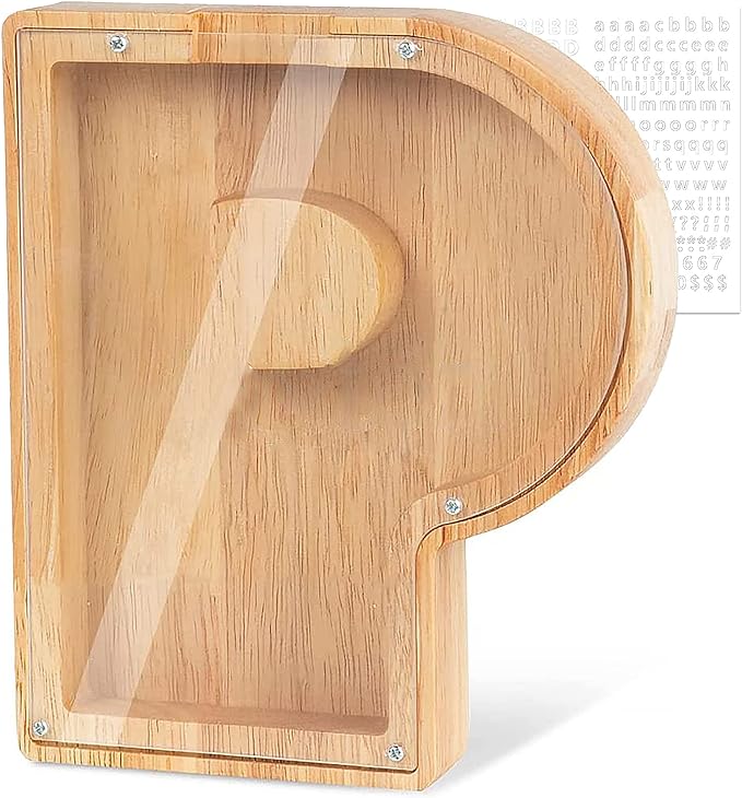 Personalized Wooden Letter Piggy Bank For Kids - Image 20