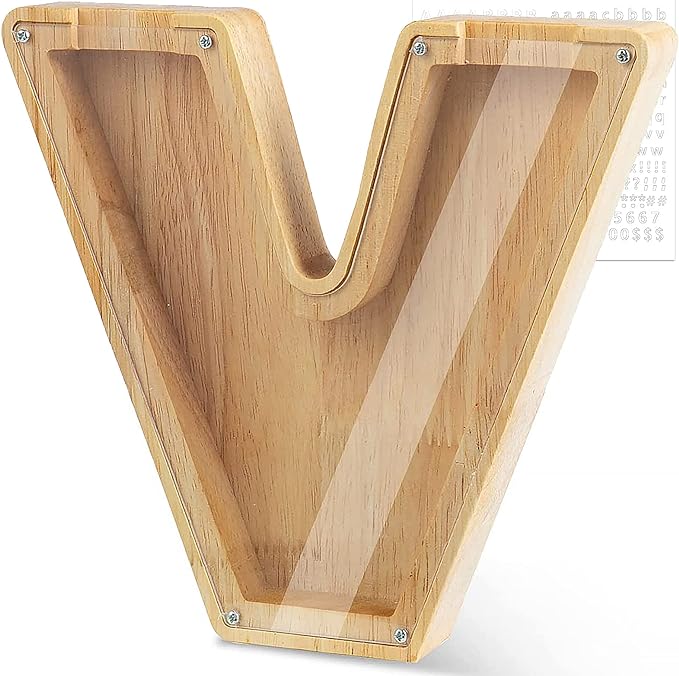Personalized Wooden Letter Piggy Bank For Kids - Image 26