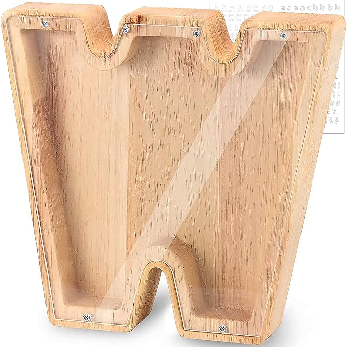 Personalized Wooden Letter Piggy Bank For Kids - Image 27