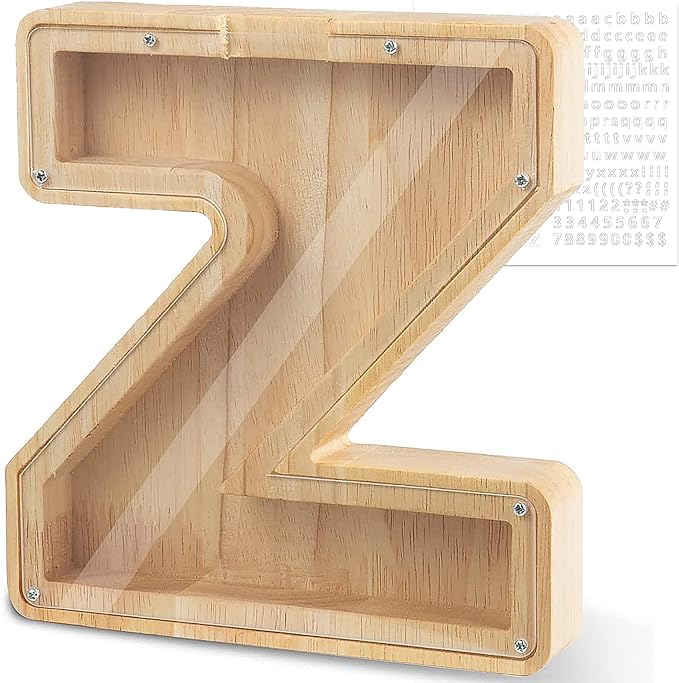 Personalized Wooden Letter Piggy Bank For Kids - Image 30