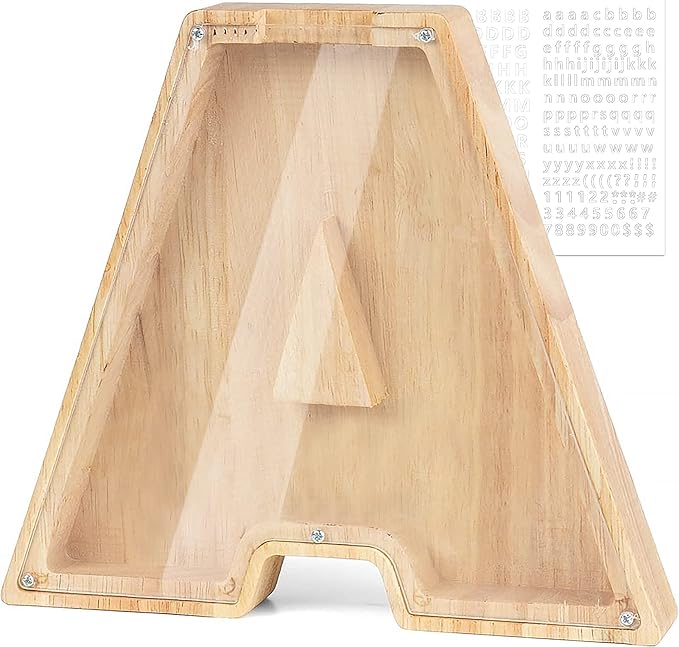 Personalized Wooden Letter Piggy Bank For Kids - Image 5