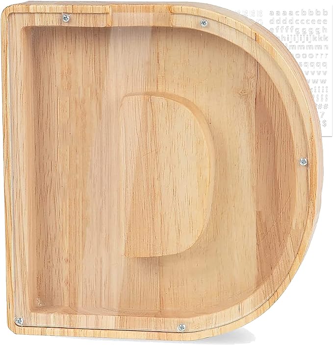 Personalized Wooden Letter Piggy Bank For Kids - Image 8