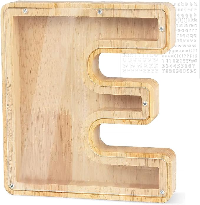 Personalized Wooden Letter Piggy Bank For Kids - Image 9