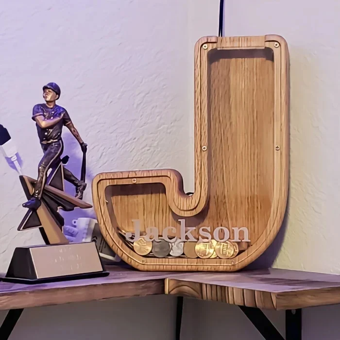 Wooden Letter Coin Piggy Bank Gift For Kids - Image 3