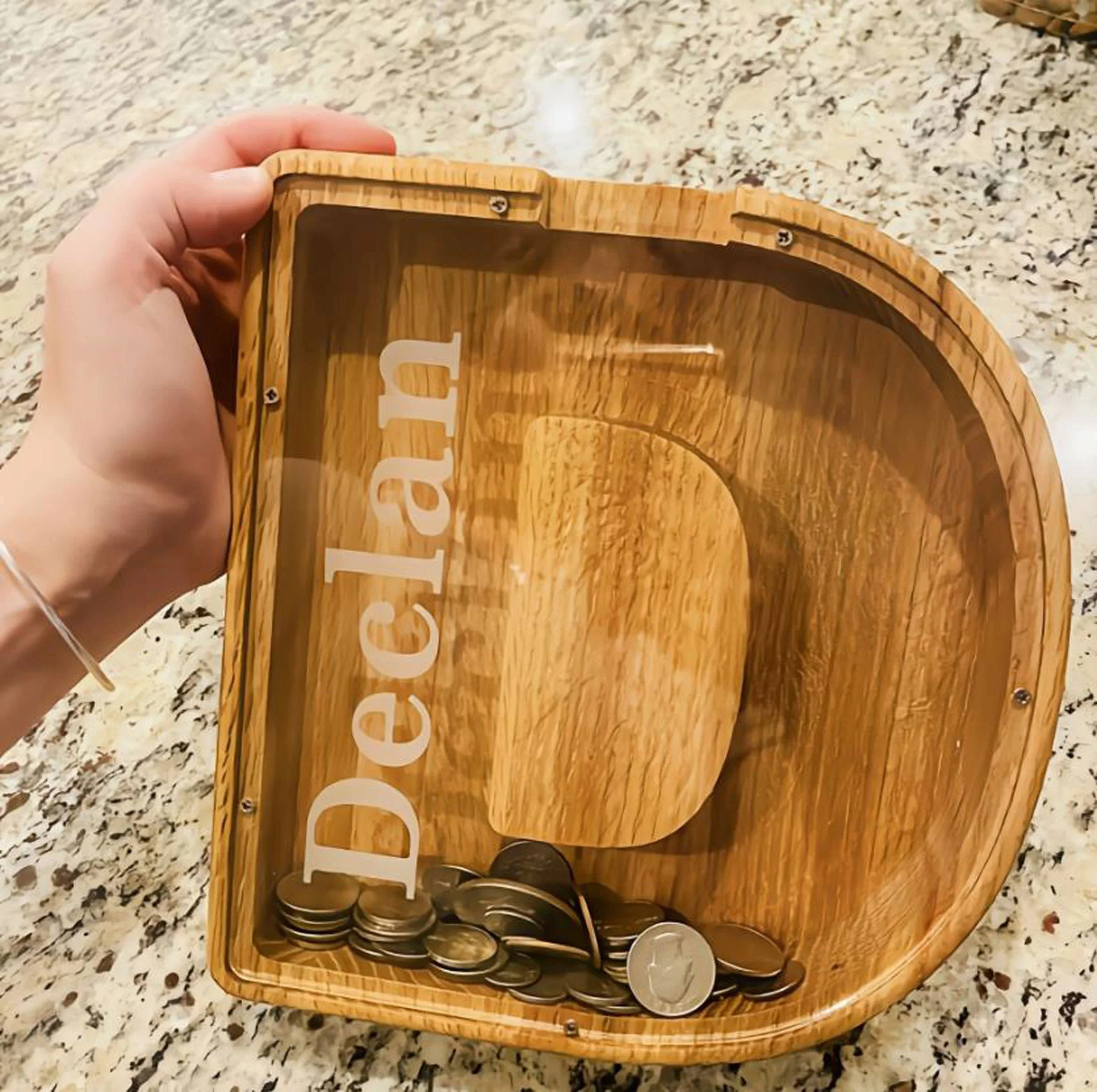 Wooden Letter Coin Piggy Bank Gift For Kids - Image 4