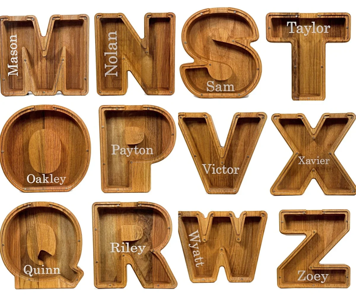 Wooden Letter Coin Piggy Bank Gift For Kids - Image 7