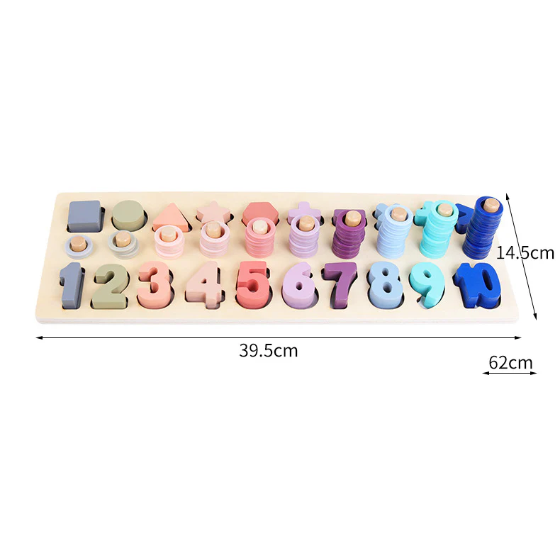 Wooden Math Shape Color Sorting Puzzle - Image 5