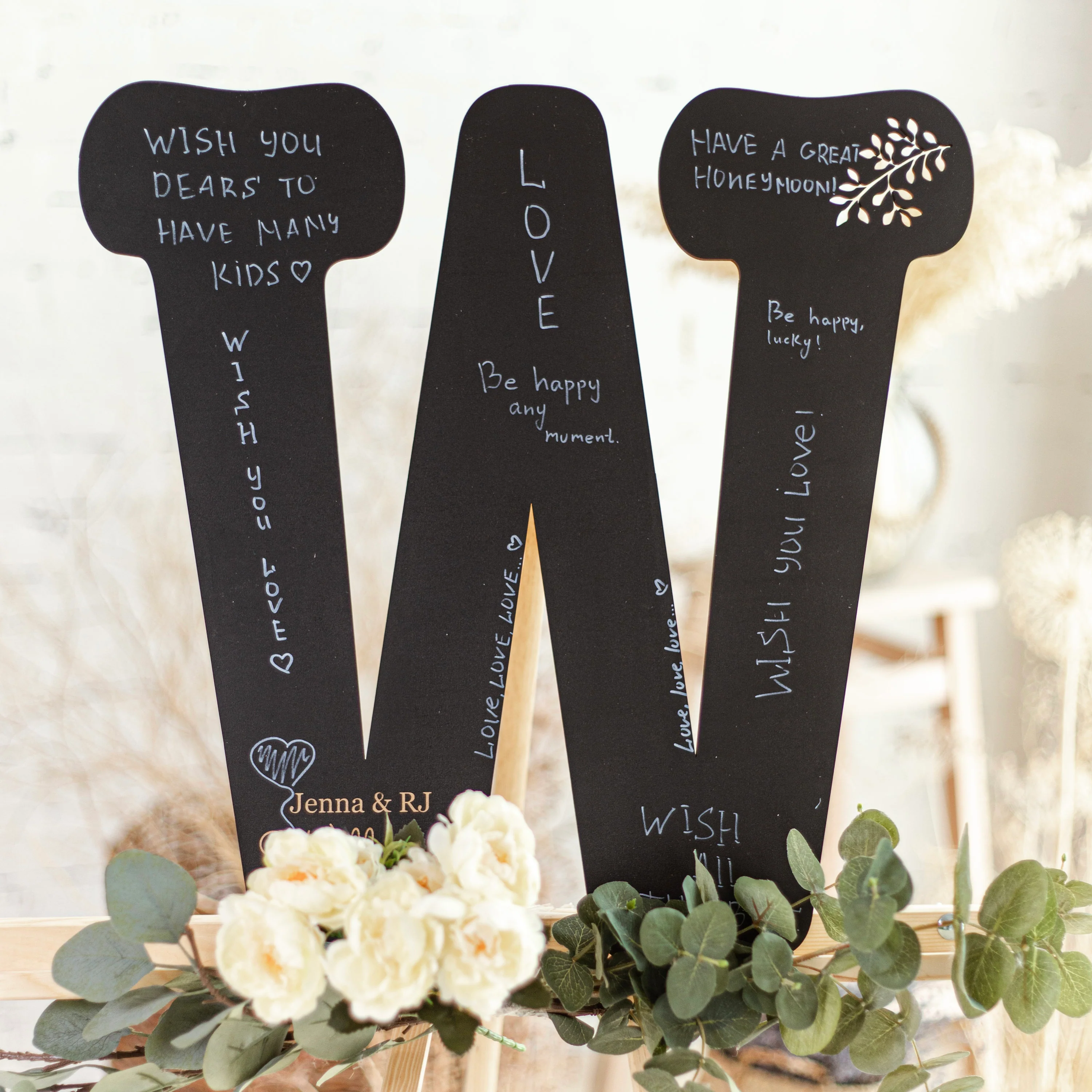 Wooden Name Custom Baby Shower Letter Guest Book - Image 2