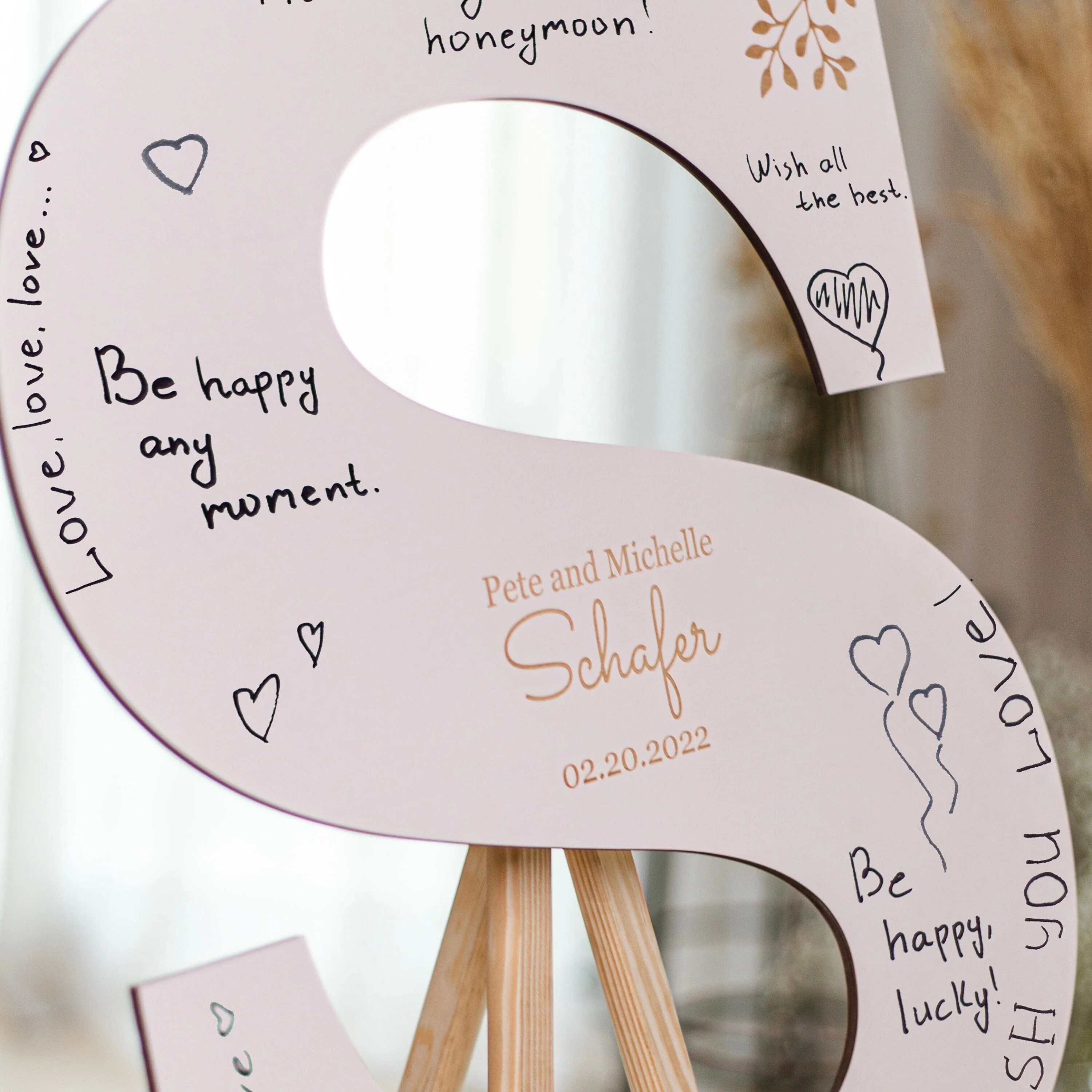 Wooden Name Custom Baby Shower Letter Guest Book - Image 3