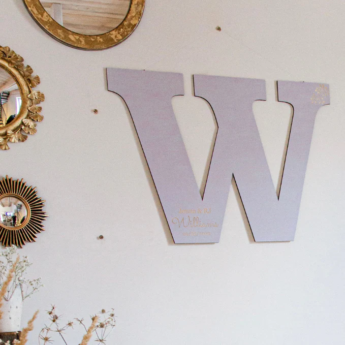Wooden Name Custom Baby Shower Letter Guest Book - Image 5