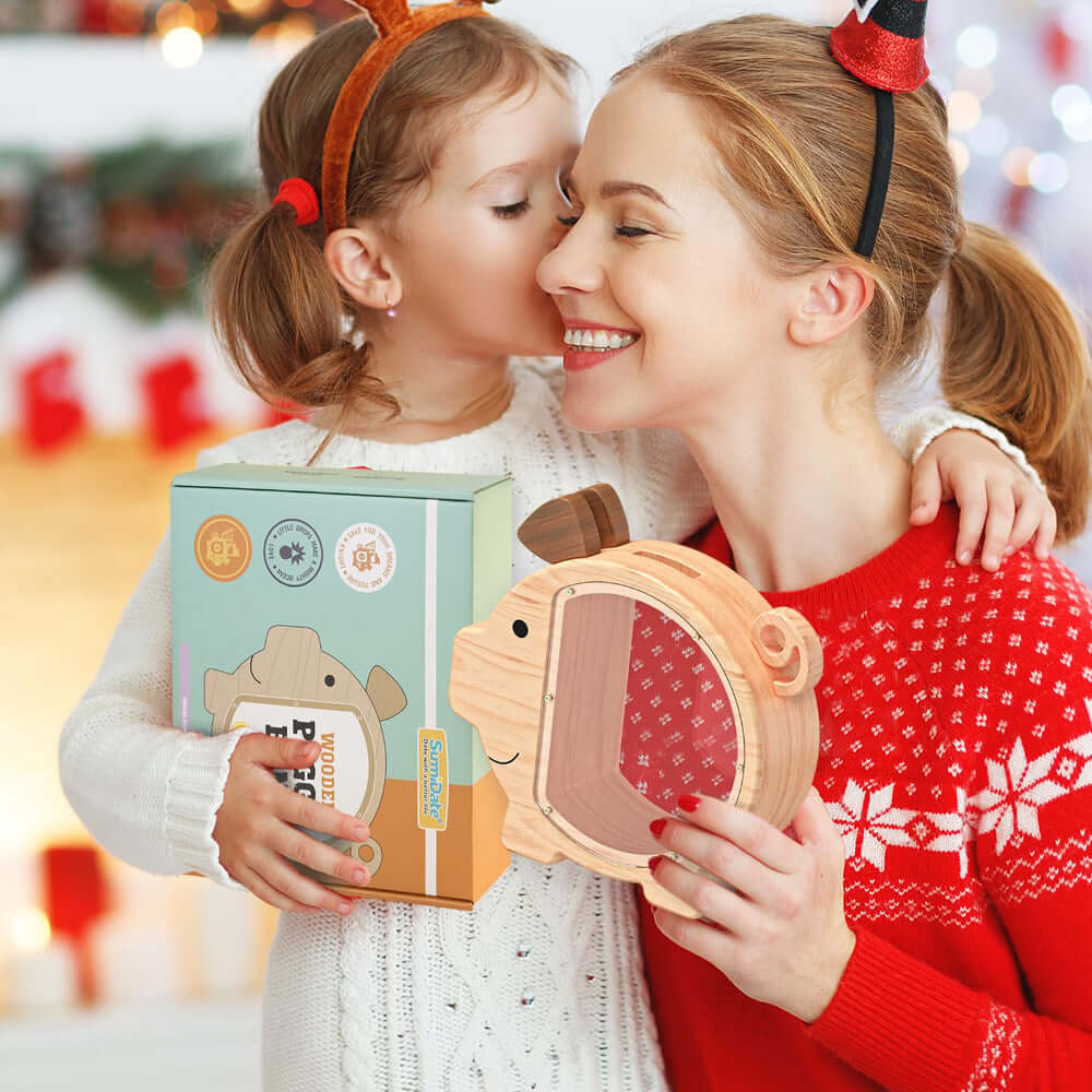 Personalized Wooden Pig Piggy Bank for Kids - Image 7