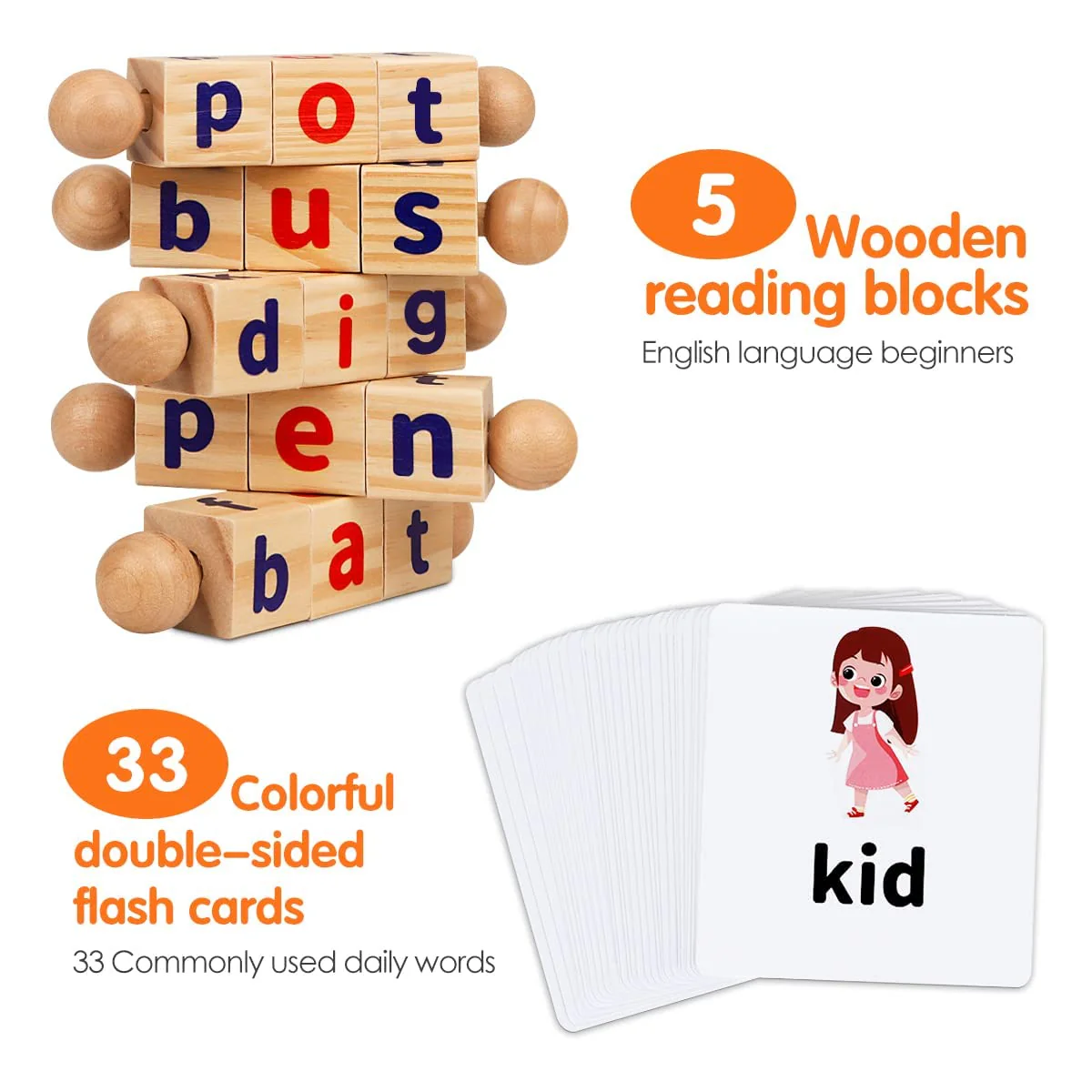 Wooden Scrabble Word Play Set Shelf - Image 4