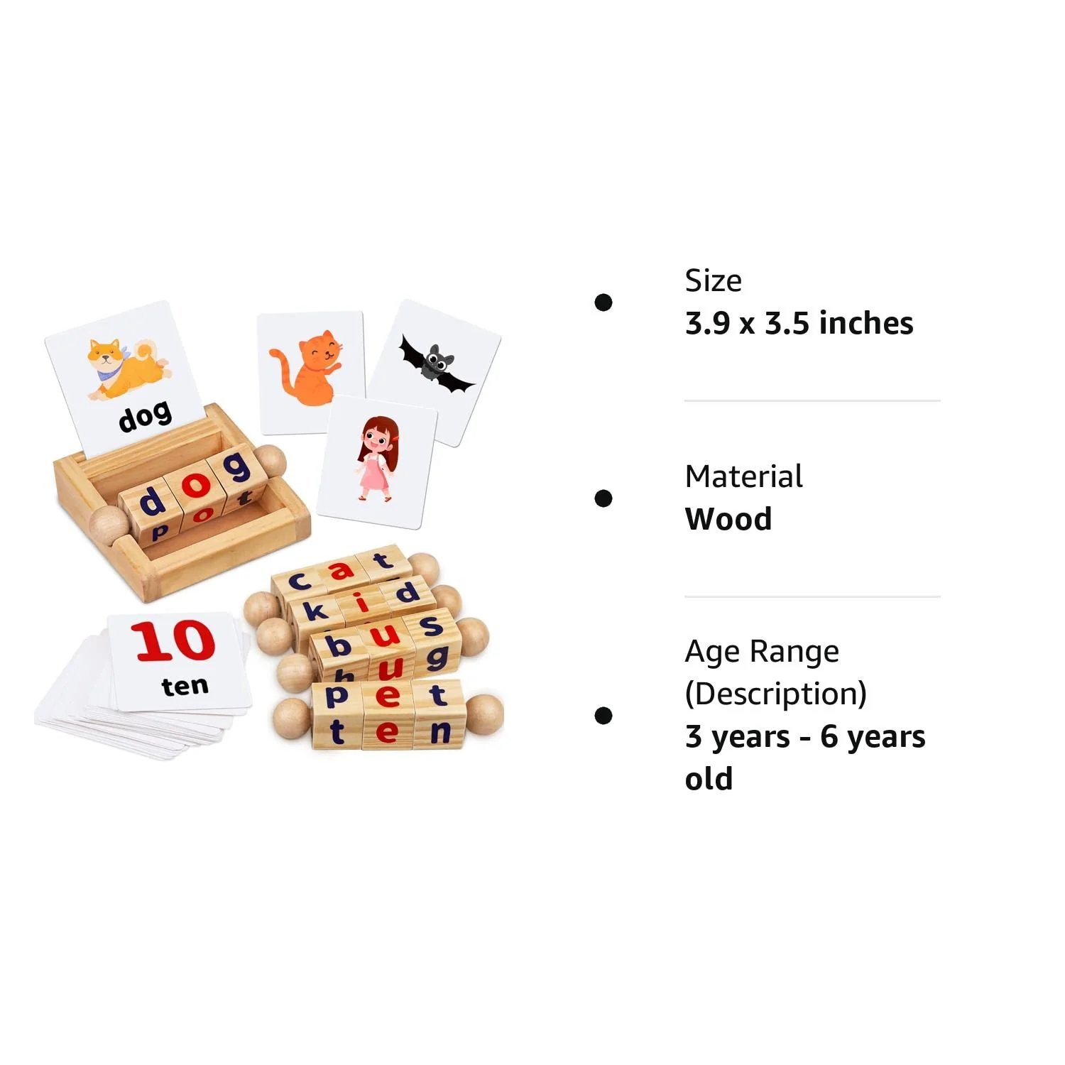 Wooden Scrabble Word Play Set Shelf - Image 6