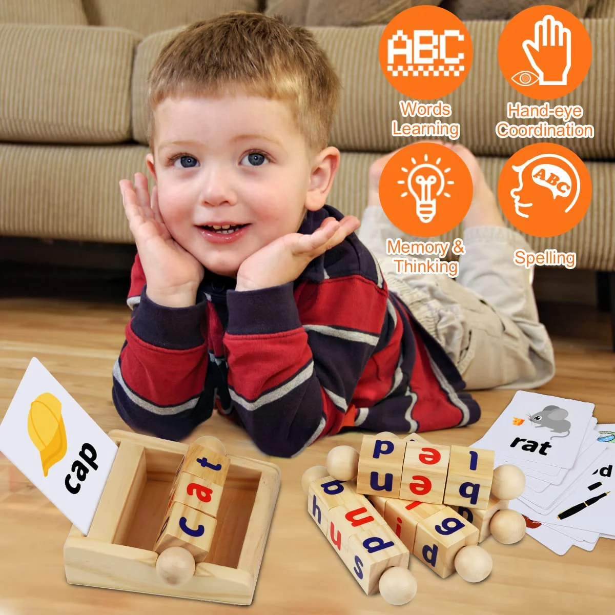 Wooden Scrabble Word Play Set Shelf - Image 8