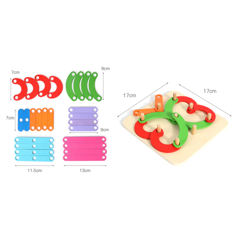 Wooden Shape Color Sorter Pegboard - Image 3