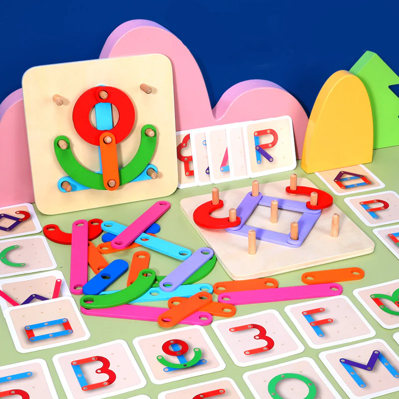 Wooden Shape Color Sorter Pegboard - Image 4