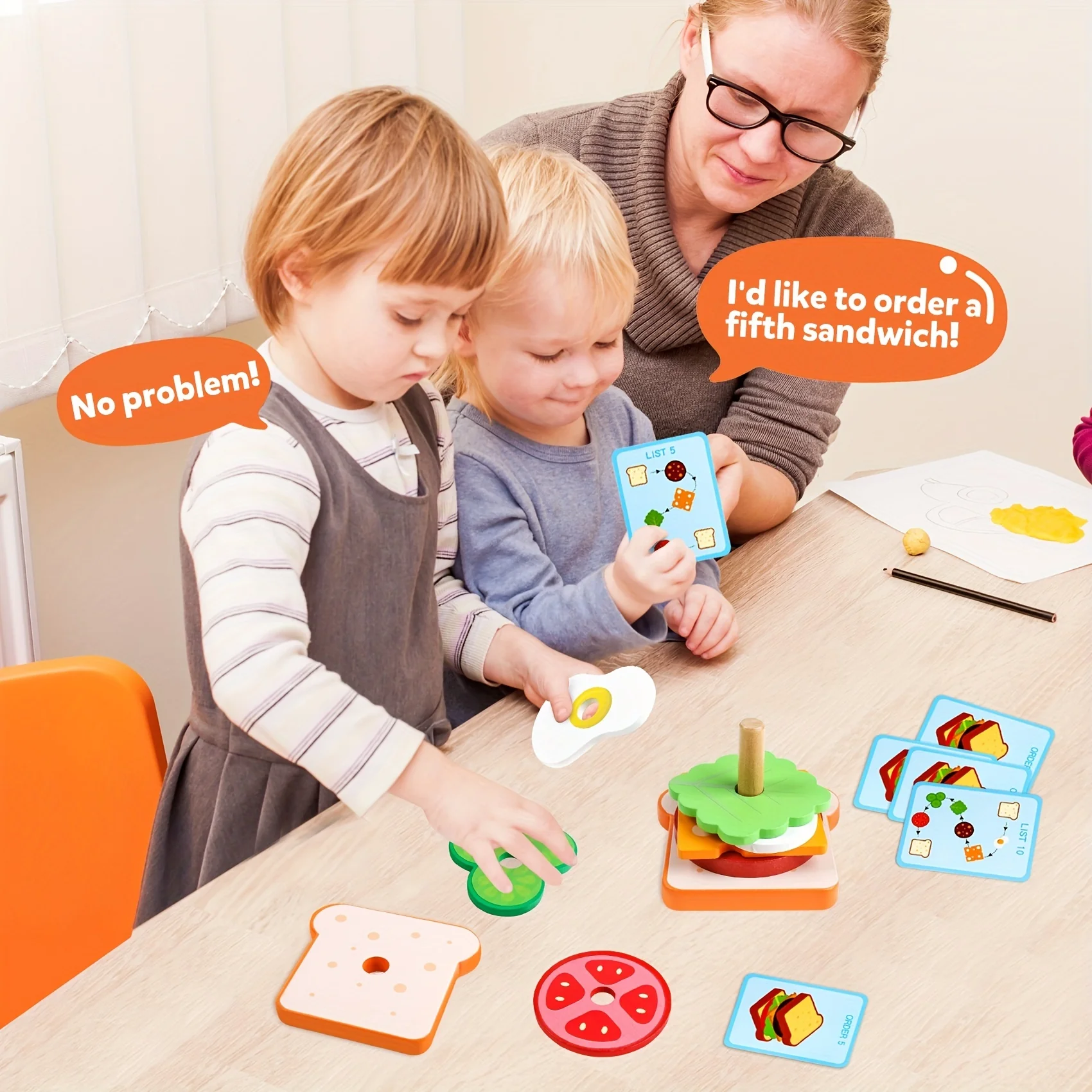 Wooden sorting and stacking toys - Image 10
