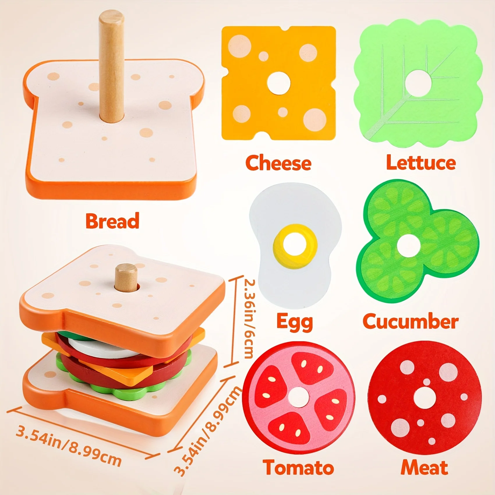 Wooden sorting and stacking toys - Image 2