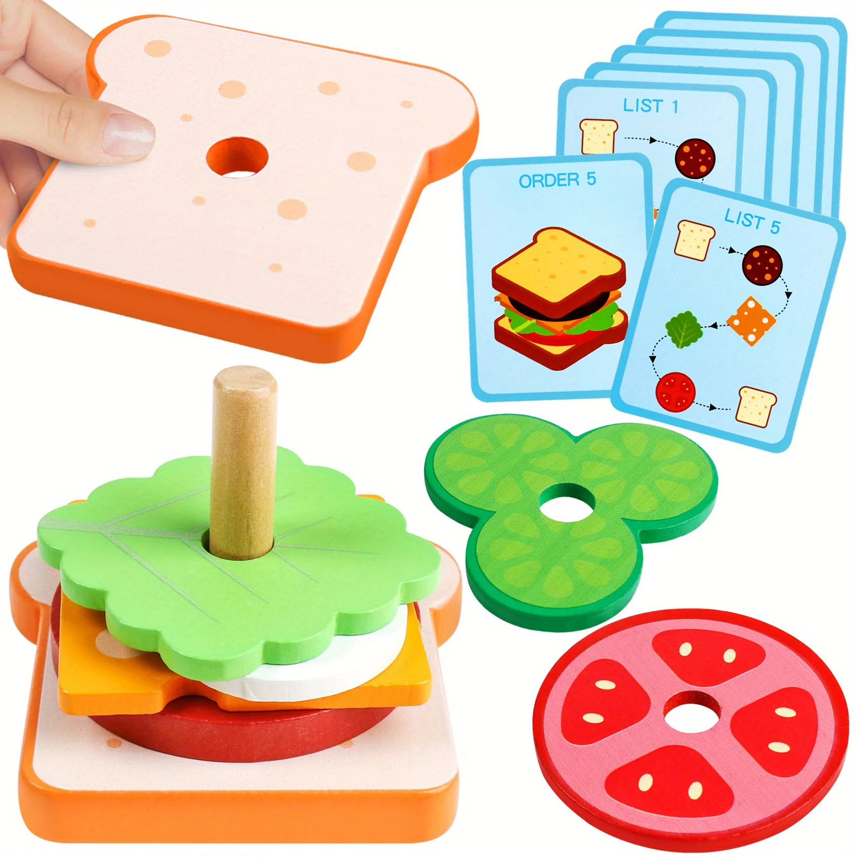 Wooden sorting and stacking toys - Image 3