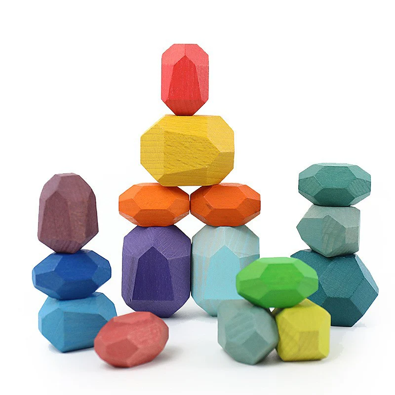 Wooden Sorting Stacking Rocks Balancing Stones - Image 5