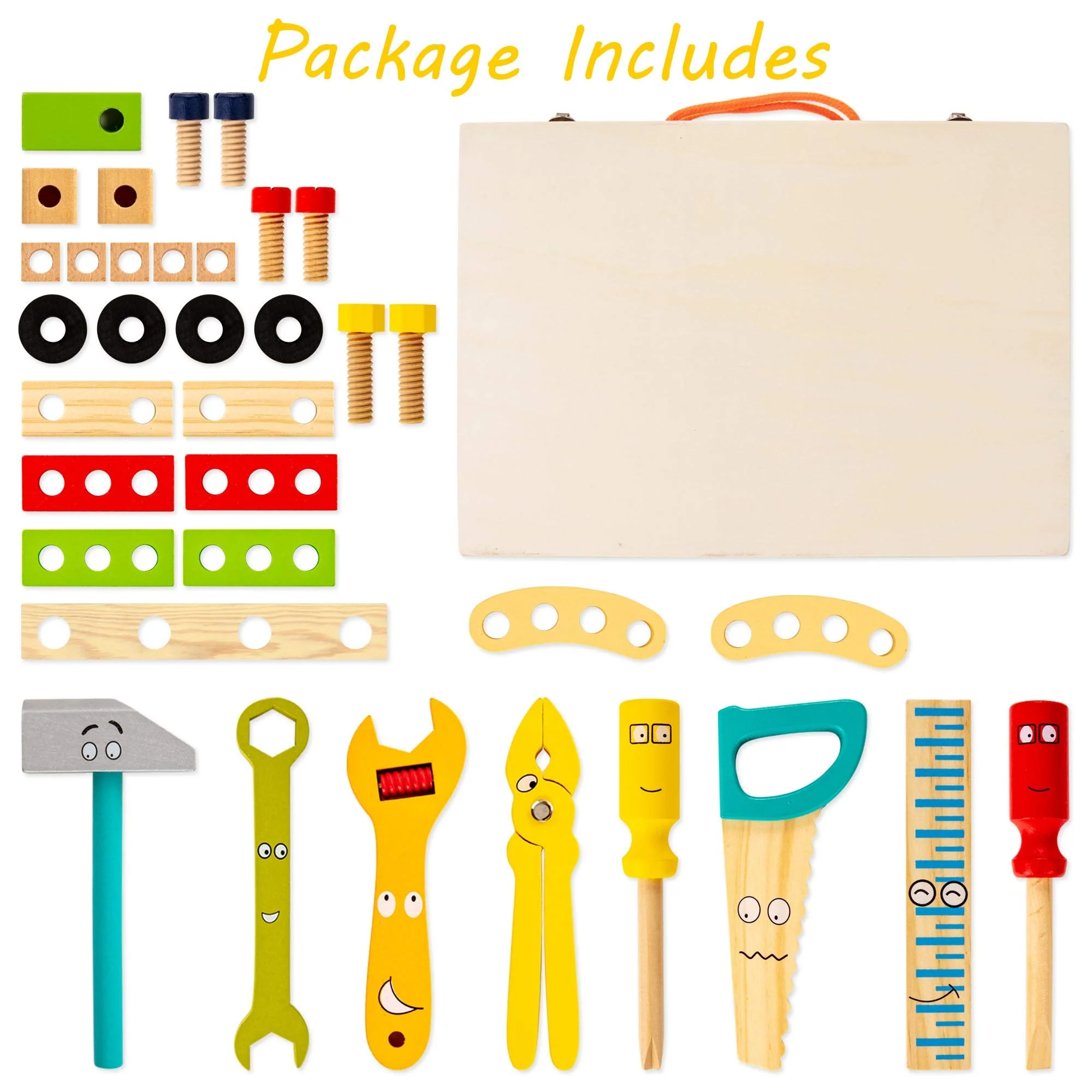 Wooden Toddler Tool Set, Montessori Education STEM Construction Toys - Image 6