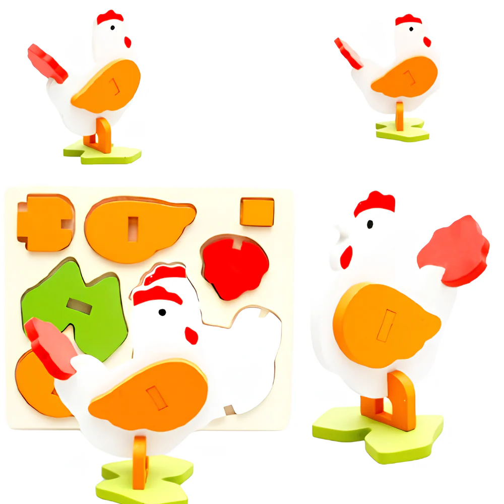 Children's Wooden 3D Animal Stereo Puzzle - Image 4