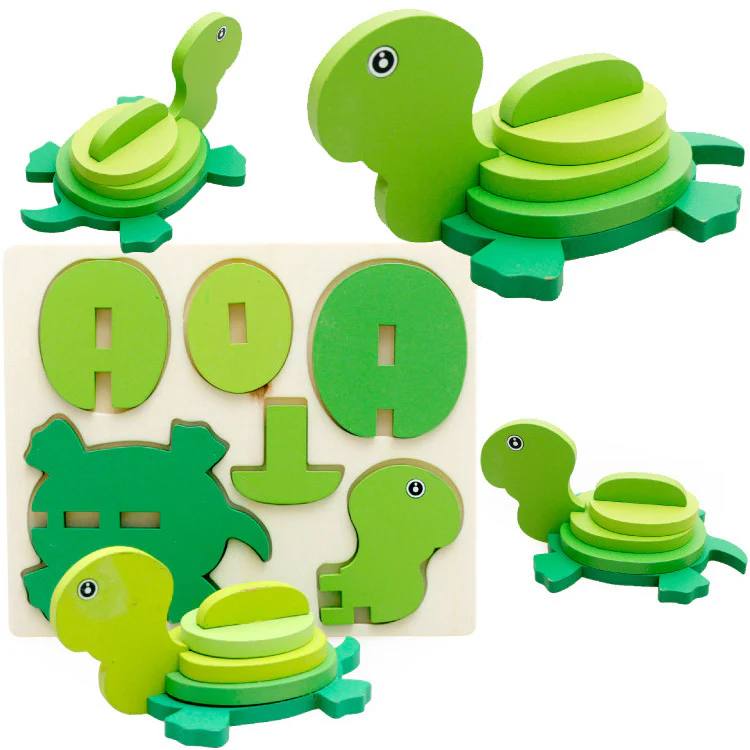Children's Wooden 3D Animal Stereo Puzzle - Image 5