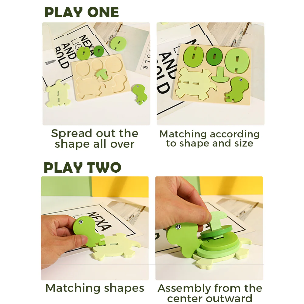 Children's Wooden 3D Animal Stereo Puzzle - Image 9